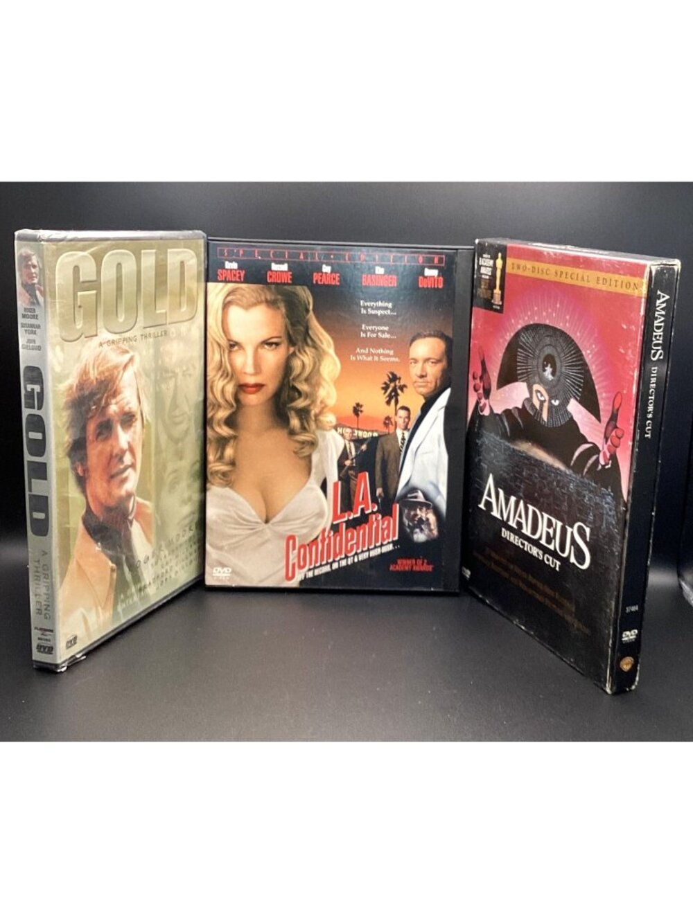 Amadeus - Director's Cut (1984), LA Confidential (1997), Gold (2000) DVD Lot